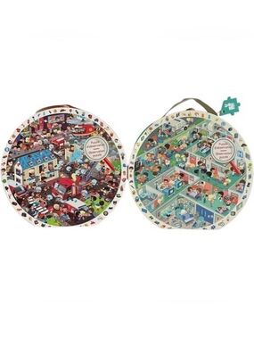 Janod Set of 2 Observation Puzzle for Kids‎ Firefighter Doctor Nurse